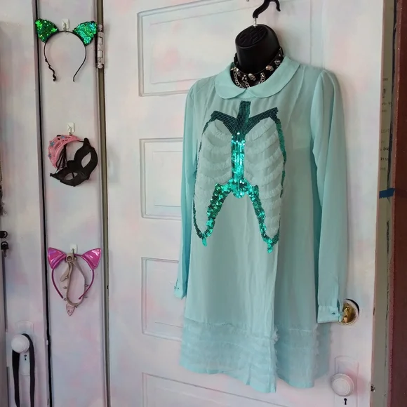 Dead Mermaid NWT Iron Fist babydoll lace dress! Pastel goth/ fairycore! - Picture 6 of 16